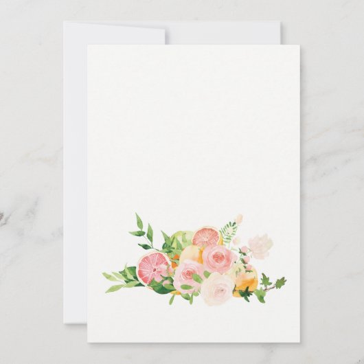 Fête des mariées d'été Citrus Brunch Invitation (Dos)