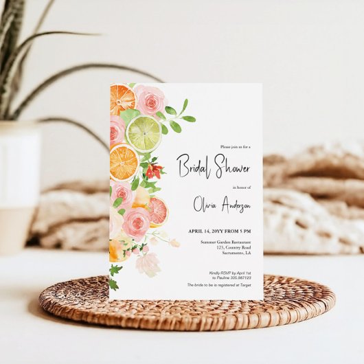 Fête des mariées d'été Citrus Brunch Invitation