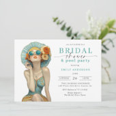Fête des mariées d'été et pool party Invitation (Debout devant)