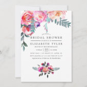 Fête des mariées d'hiver Floral Invitation (Devant)