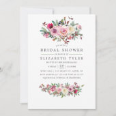 Fête des mariées d'hiver Floral Invitation (Devant)