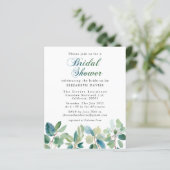 Fête des mariées Elégante carte verte Eucalyptus (Debout devant)