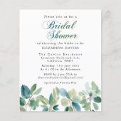 Fête des mariées Elégante carte verte Eucalyptus (Devant)