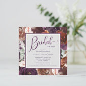 Fête des mariées Élégante Purple Floral Invitation (Debout devant)