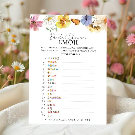 Fête des mariées Emoji | Carte Fleur sauvage