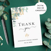 Fête des mariées eucalyptus carte de remerciements