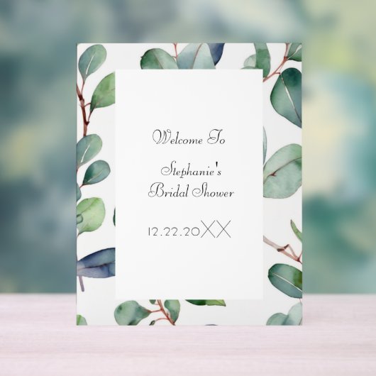 Fête des mariées Eucalyptus Green Feuille Cool Mar (Neutre)