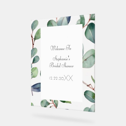 Fête des mariées Eucalyptus Green Feuille Cool Mar (Angle)