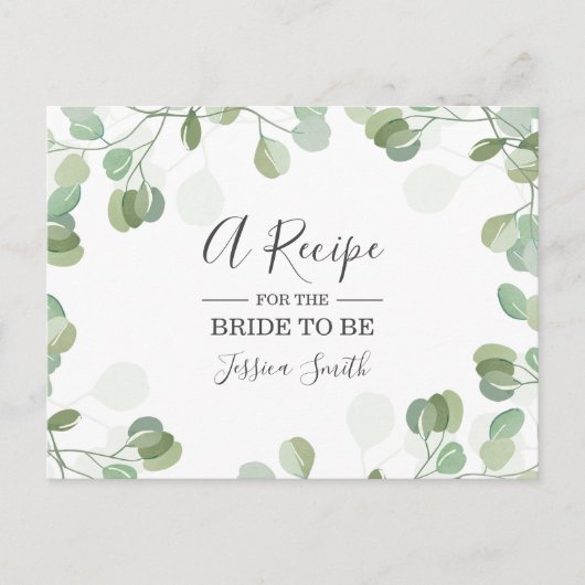 Fête des mariées Eucalyptus Recette Carte verte Bo (Devant)