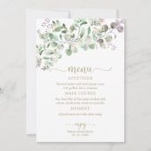 Fête des mariées Eucalyptus vert Menu Invitation (Devant)