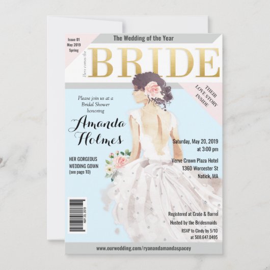 Fête des mariées Fashion Magazine Invitation (Devant)