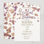 Fête des mariées Faux Rose Gold Bronze Invitations (Devant / Derrière)