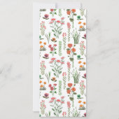 Fête des mariées Fleur sauvage colorée Invitation (Dos)