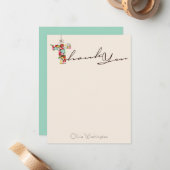 Fête des mariées Fleurs de ressort Carte de remerc (Devant/Arrière en situation)