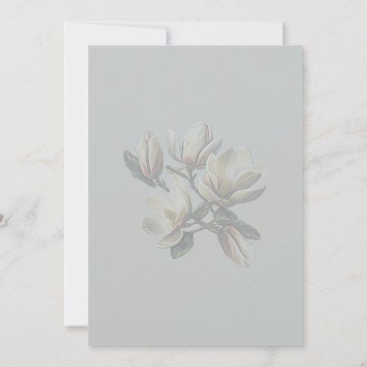 Fête des mariées Fleurs Magnolia Sud Invitation (Dos)