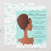 Fête des mariées Floral Tiffany Invitation Turquoi (Devant / Derrière)