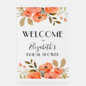 Fête des mariées florale aquarelle Bienvenue (Recto)