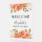 Fête des mariées florale aquarelle Bienvenue (Angle)