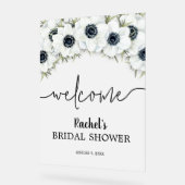 Fête des mariées florale aquarelle Bienvenue (Angle)