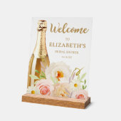 Fête des mariées florale aquarelle Bienvenue (Angle)