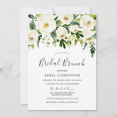 Fête des mariées Florale blanche Invitation Brunch (Devant)