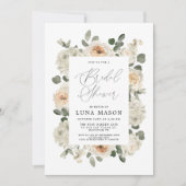 Fête des mariées florale blanche Invitation photo (Devant)