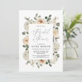 Fête des mariées florale blanche Invitation photo (Debout devant)