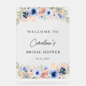 Fête des mariées florale bleu bracelet (Recto)