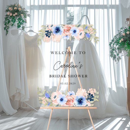 Fête des mariées florale bleu bracelet