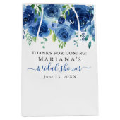 Fête des mariées florale bleu marine - Sac cadeau  (Devant)