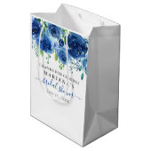 Fête des mariées florale bleu marine - Sac cadeau  (Dos Angle)