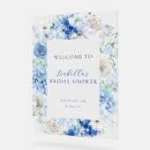 Fête des mariées Florale Bleue Bienvenue (Angle)