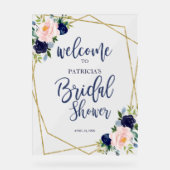 Fête des mariées Florale Bleue Bienvenue (Recto)