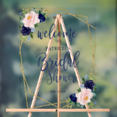 Fête des mariées Florale Bleue Bienvenue (Neutre)