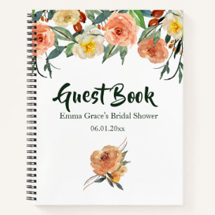 Fête des mariées florale d'automne livre d'invités