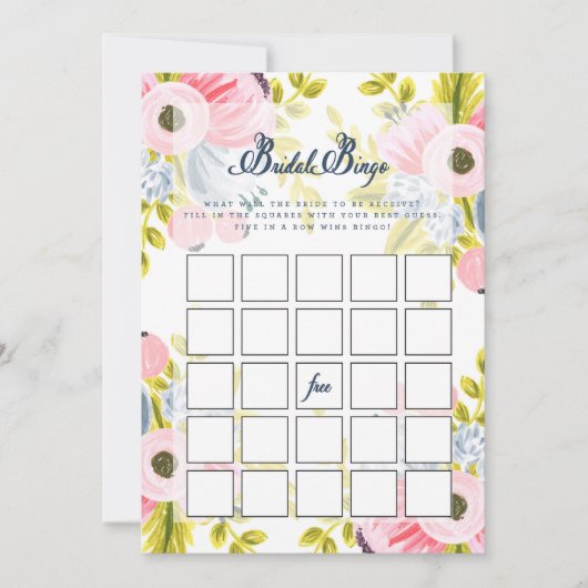 Fête des mariées florale romantique Carte de jeu (Devant)