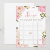 Fête des mariées florale romantique Carte de jeu (Devant / Derrière)