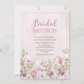 Fête des mariées Florale rose invitation Brunch (Devant)