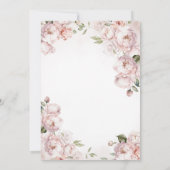 Fête des mariées Florale rose Invitation de Brunch (Dos)