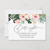 Fête des mariées florale tropicale Date Cartes de  (Devant)