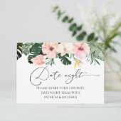 Fête des mariées florale tropicale Date Cartes de  (Debout devant)