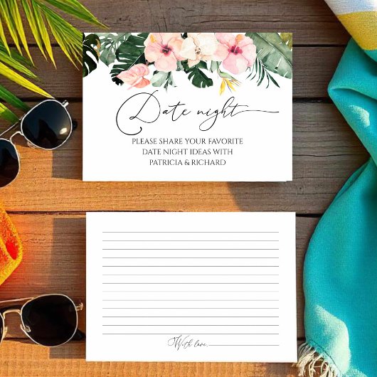 Fête des mariées florale tropicale Date Cartes de 