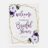 Fête des mariées florale violet bienvenue (Recto)