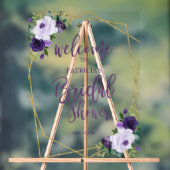 Fête des mariées florale violet bienvenue (Neutre)