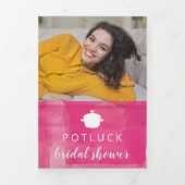 Fête des mariées Fuchsia Potluck avec carte de rec (Page de couverture)