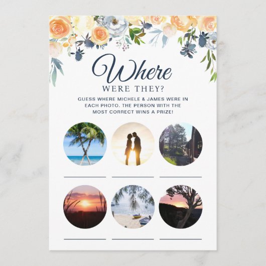 Fête des mariées Games Floral Carte photo (Devant)
