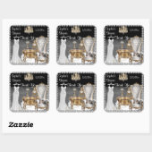 Fête des mariées glamour FAVORISANT MERCI STICKERS (Feuille)