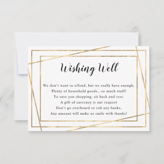 Fête des mariées Gold Frame ou carte Wishing well (Devant)