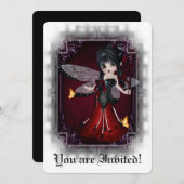 Fête des mariées gothique Invitation Little Devil  (Devant / Derrière)