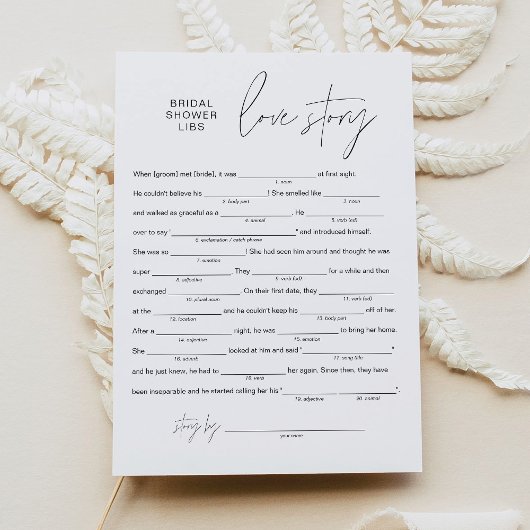 Fête des mariées HARLOW Libs, Remplissez la carte 